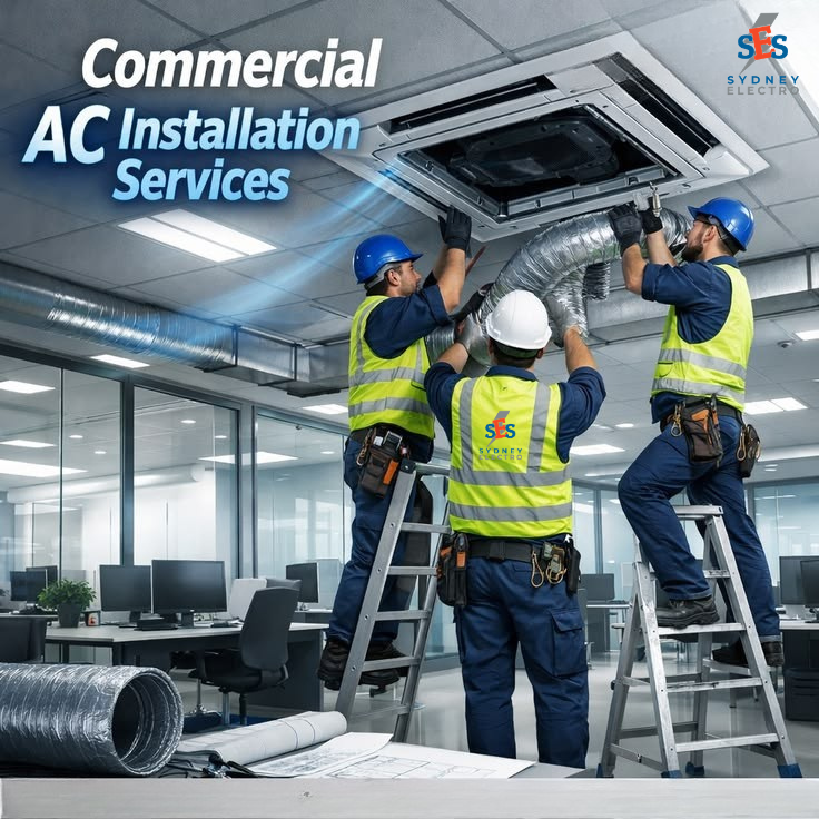 Air conditioning installation team