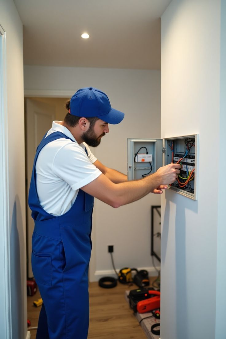 Commercial electrical installation team