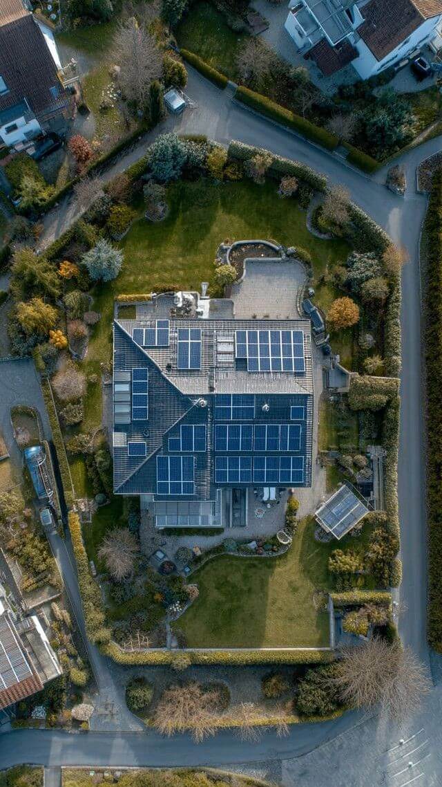 Solar panel installation on roof